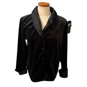 Jillian Jones Intimates velvet quilted collar loungewear jacket L